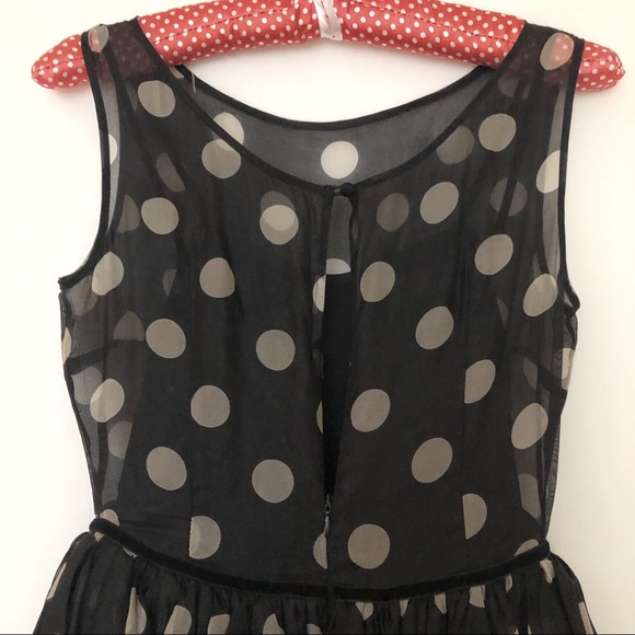 Black Polka Dot Cocktail Dress - Picture 6 of 11